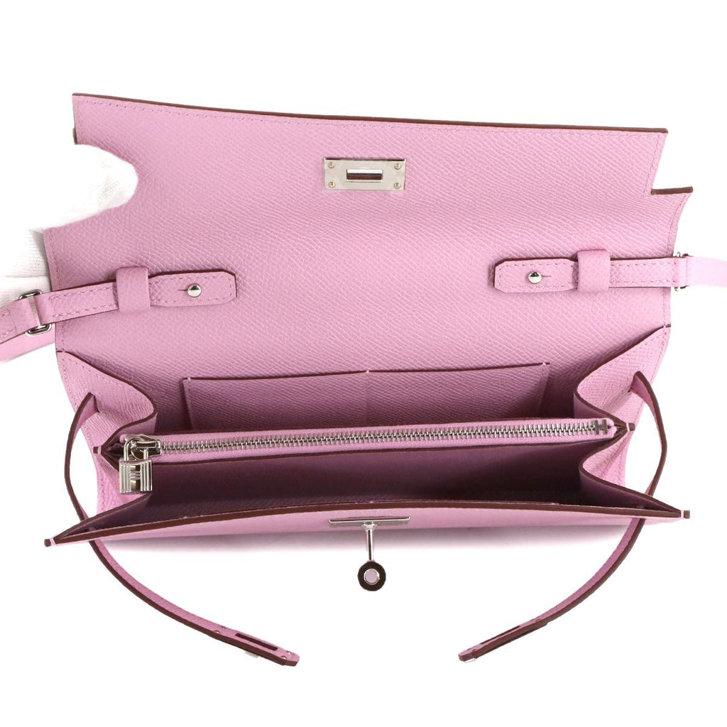 Hermes Kelly Tougo Shoulder Wallet Bifold Epsom Mauve Sylvestre — view 7