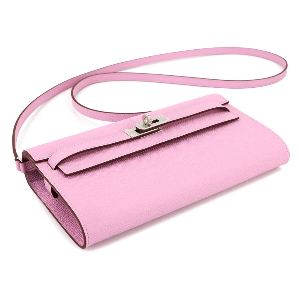 Hermes Kelly Tougo Shoulder Wallet Bifold Epsom Mauve Sylvestre — view 5