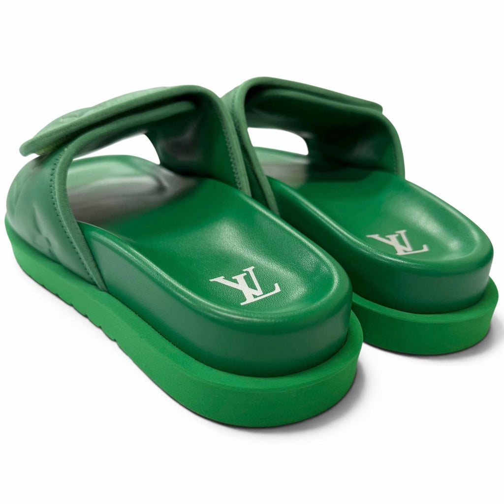 Louis Vuitton Miami Line Monogram Embossed Leather Shower Sandals Slide 6 — view 4