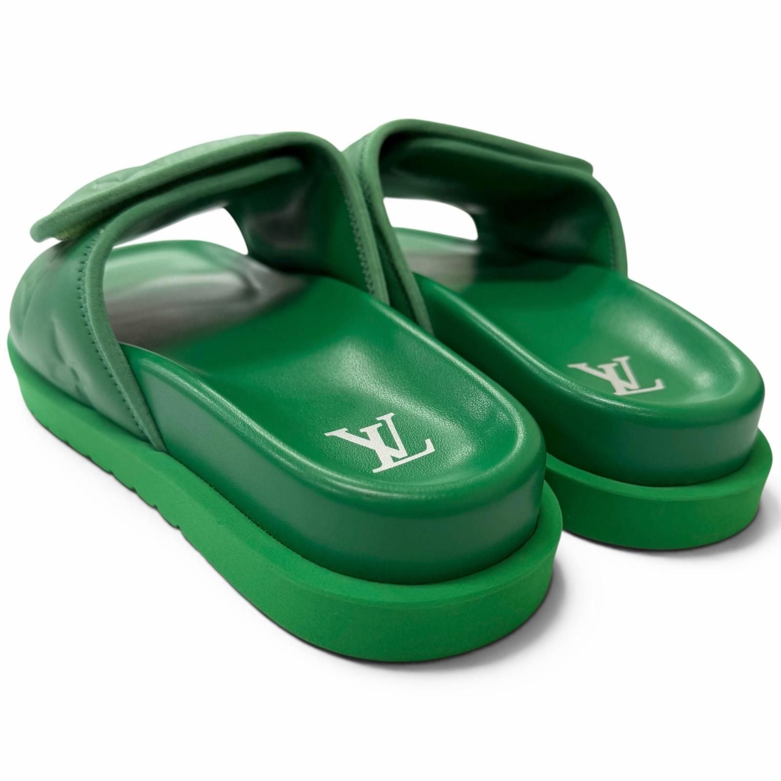 Louis Vuitton Miami Line Monogram Embossed Leather Shower Sandals Slide 6 — view 4