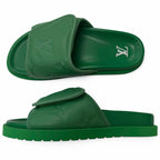 Louis Vuitton Miami Line Monogram Embossed Leather Shower Sandals Slide 6 — view 3