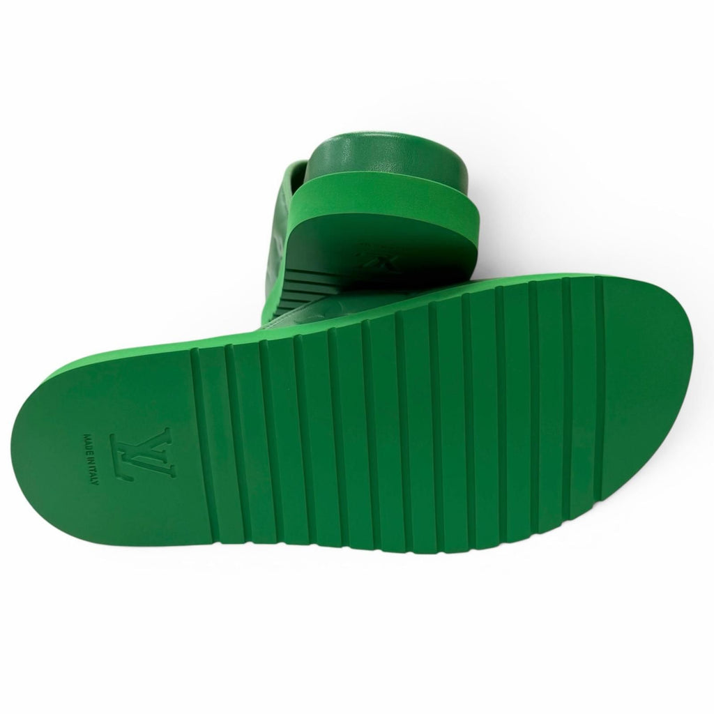 Louis Vuitton Miami Line Monogram Embossed Leather Shower Sandals Slide 6 — view 5