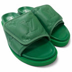 Louis Vuitton Miami Line Monogram Embossed Leather Shower Sandals Slide 6 — view 2