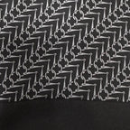 Hermes Silk Angora All Over Pattern Fringe Shawl Scarf Black Gray Recommended — view 6