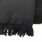 Hermes Silk Angora All Over Pattern Fringe Shawl Scarf Black Gray Recommended — view 5