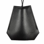 Hermes Vintage Silver Martin Margiela Era Clochette Leather Necklace Black