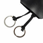 Hermes Vintage Silver Martin Margiela Era Clochette Leather Necklace Black — view 5