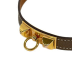 Hermes Choker Medallion Etoupe Gold Necklace