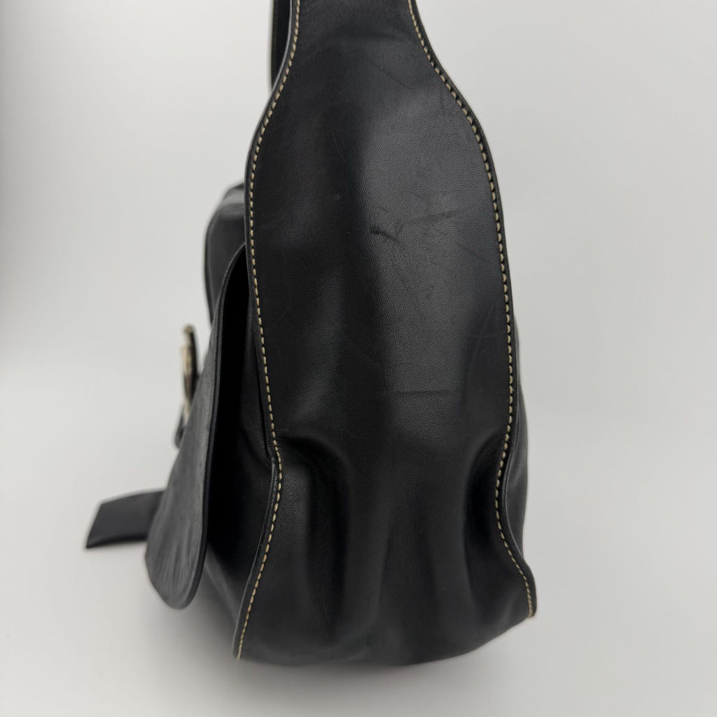 Prada Shoulder Bag Hobo Black Leather Vintage — view 4