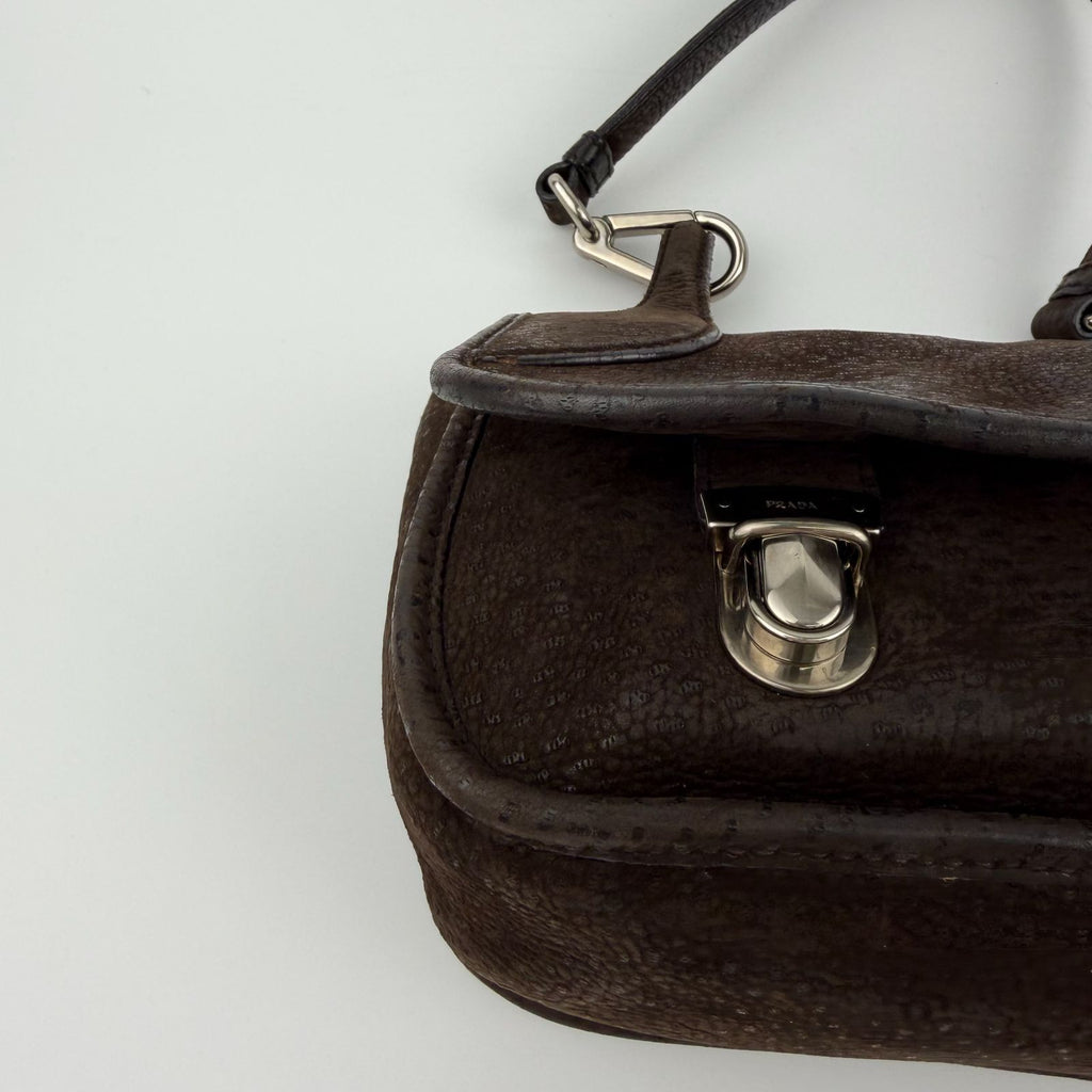 Prada Shoulder Bag Hobo Brown Leather Vintage — view 6