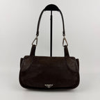 Prada Shoulder Bag Hobo Brown Leather Vintage