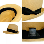 Chanel Straw Ribbon CC Logo — view 8