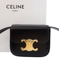 Celine Mini Claude Shoulder Bag Calf Leather Black Gold