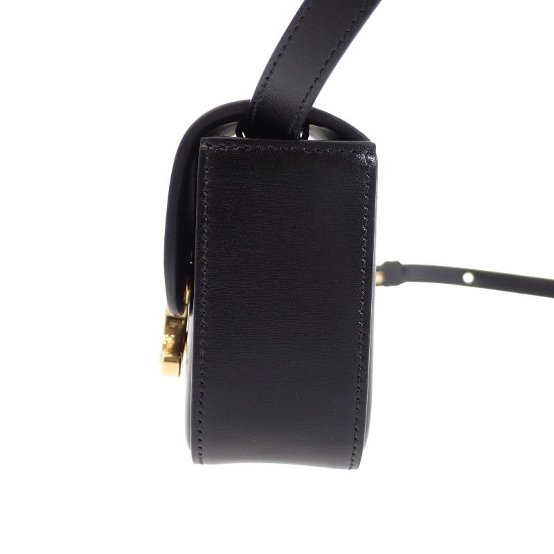 Celine Mini Claude Shoulder Bag Calf Leather Black Gold — view 4
