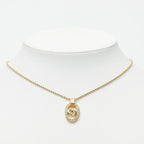 Dior Logo Necklace Gold Plated Rhinestone — view 7