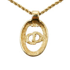 Dior Logo Necklace Gold Plated Rhinestone — view 3