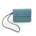 Hermes Snap Epsom Series Card Case New Blue Jean