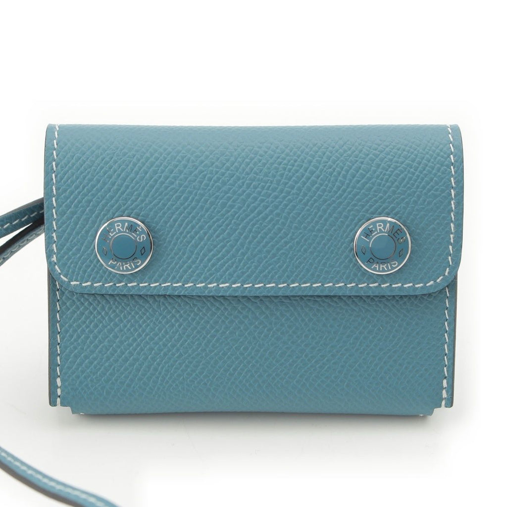 Hermes Snap Epsom Series Card Case New Blue Jean — view 2