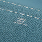 Hermes Snap Epsom Series Card Case New Blue Jean — view 6