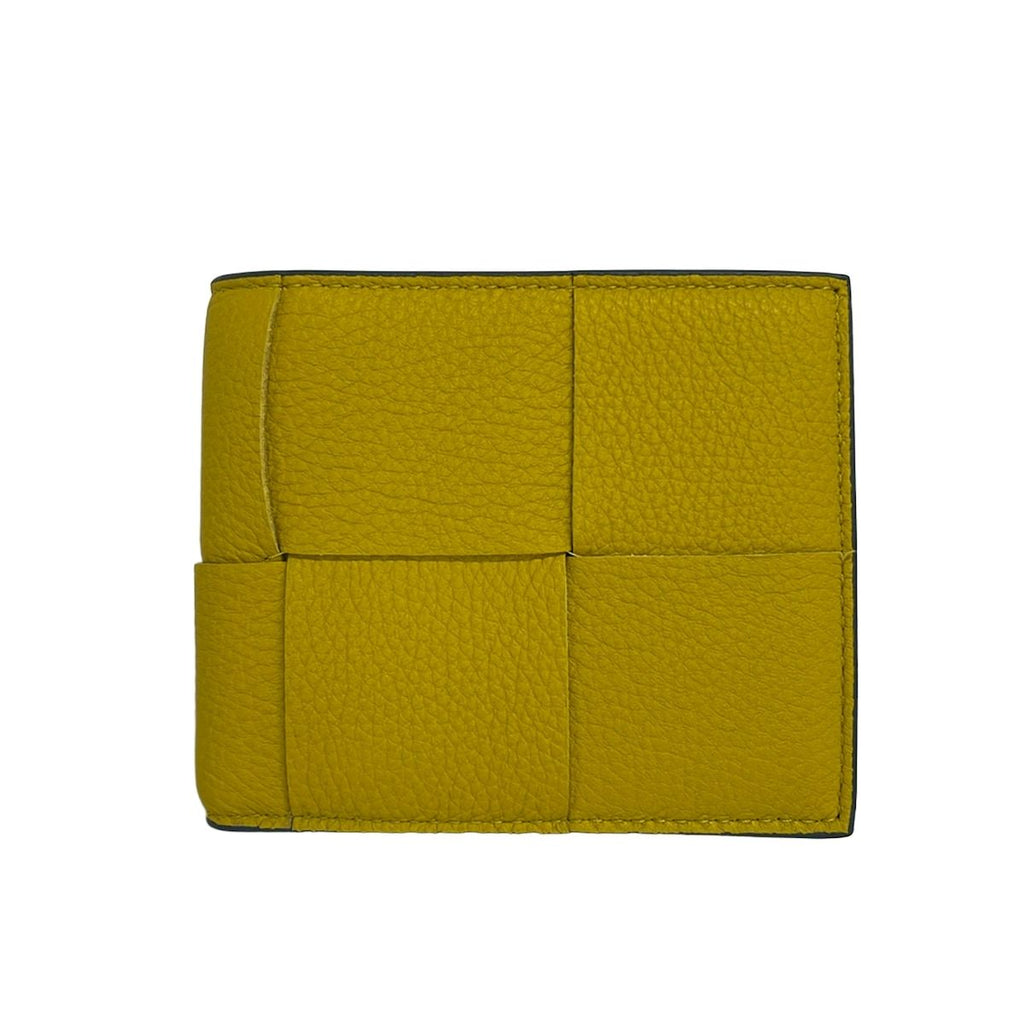 Bottega Veneta Bifold Wallet Cassette with Coin Purse Dark Yellow Leather