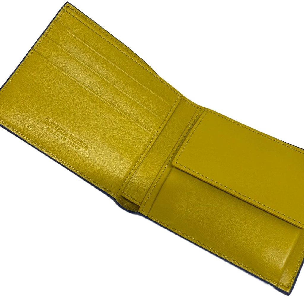 Bottega Veneta Bifold Wallet Cassette with Coin Purse Dark Yellow Leather — view 3