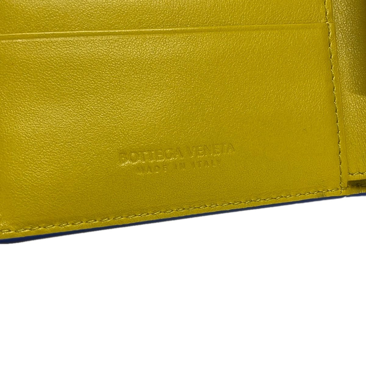 Bottega Veneta Bifold Wallet Cassette with Coin Purse Dark Yellow Leather — view 5