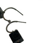 Chanel Earrings Camellia Silver Black Dice — view 3