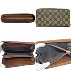 Gucci Zip Around Wallet Beige Brown GG Leather — view 2