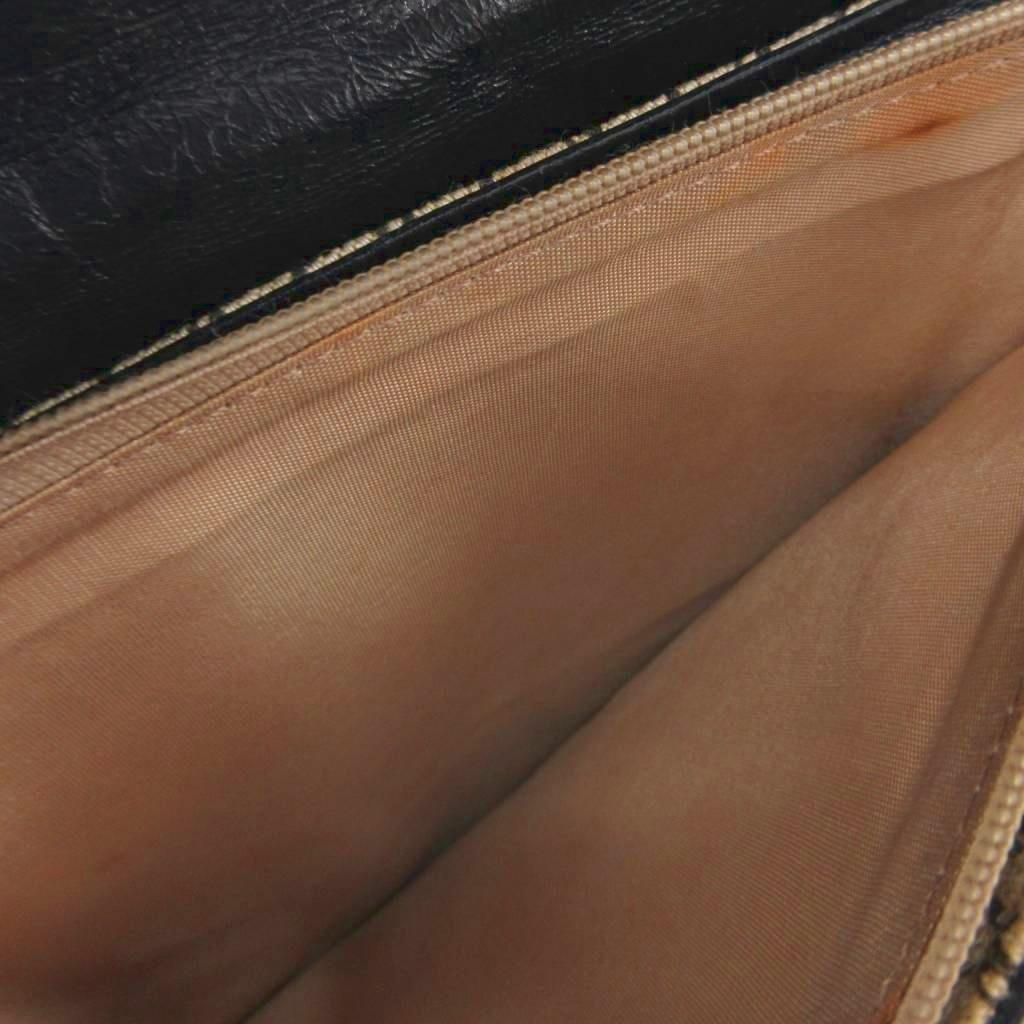 Saint Laurent Clutch Second Party Stitch Leather Navy — view 5