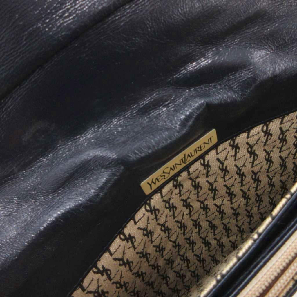Saint Laurent Clutch Second Party Stitch Leather Navy — view 6