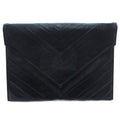 Saint Laurent Clutch Second Party Stitch Leather Navy