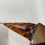 Prada Spr Square Sunglasses Double Bridge Tortoiseshell Metal Frame Brown — view 8