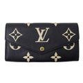 Louis Vuitton Wallet by Monogram Empreinte Portefeuille Sarah Noir Beige Black