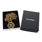Chanel Necklace Gold Black CC Logo Large — view 7