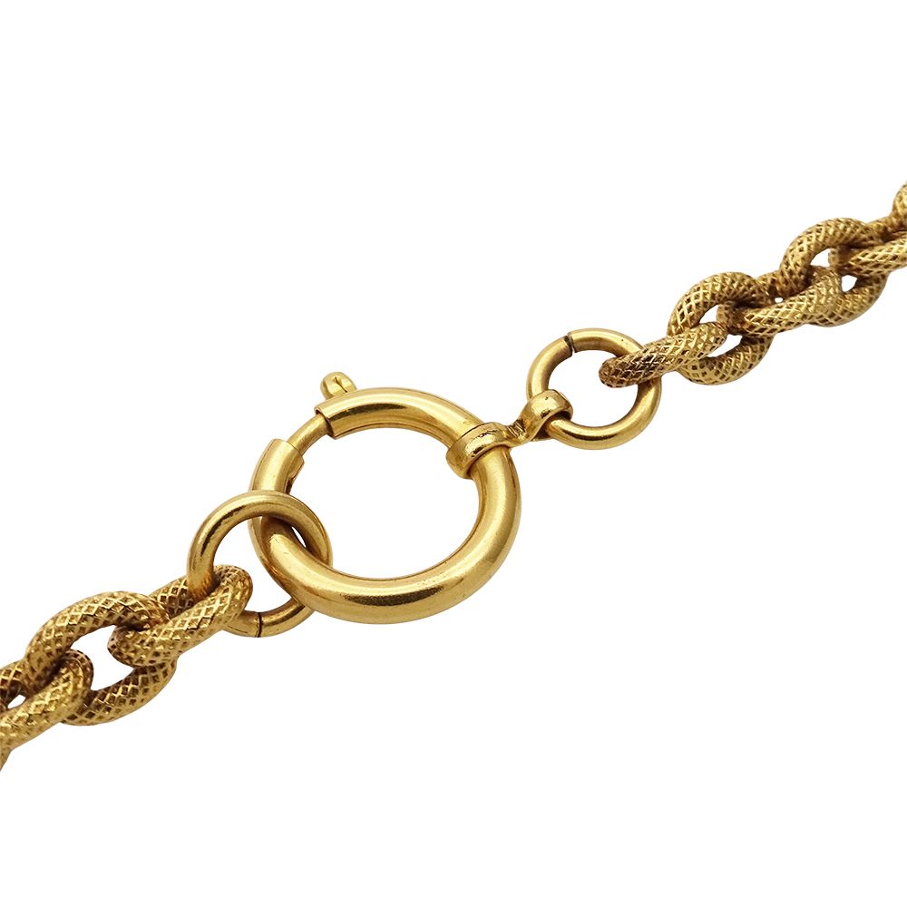 Chanel Necklace Gold Black CC Logo Large — view 4