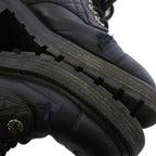 Chanel Short Boots CC Logo Quilted Lace Up Leather 38c Black — view 8