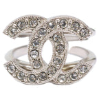 Chanel Rhinestone CC Logo Ring