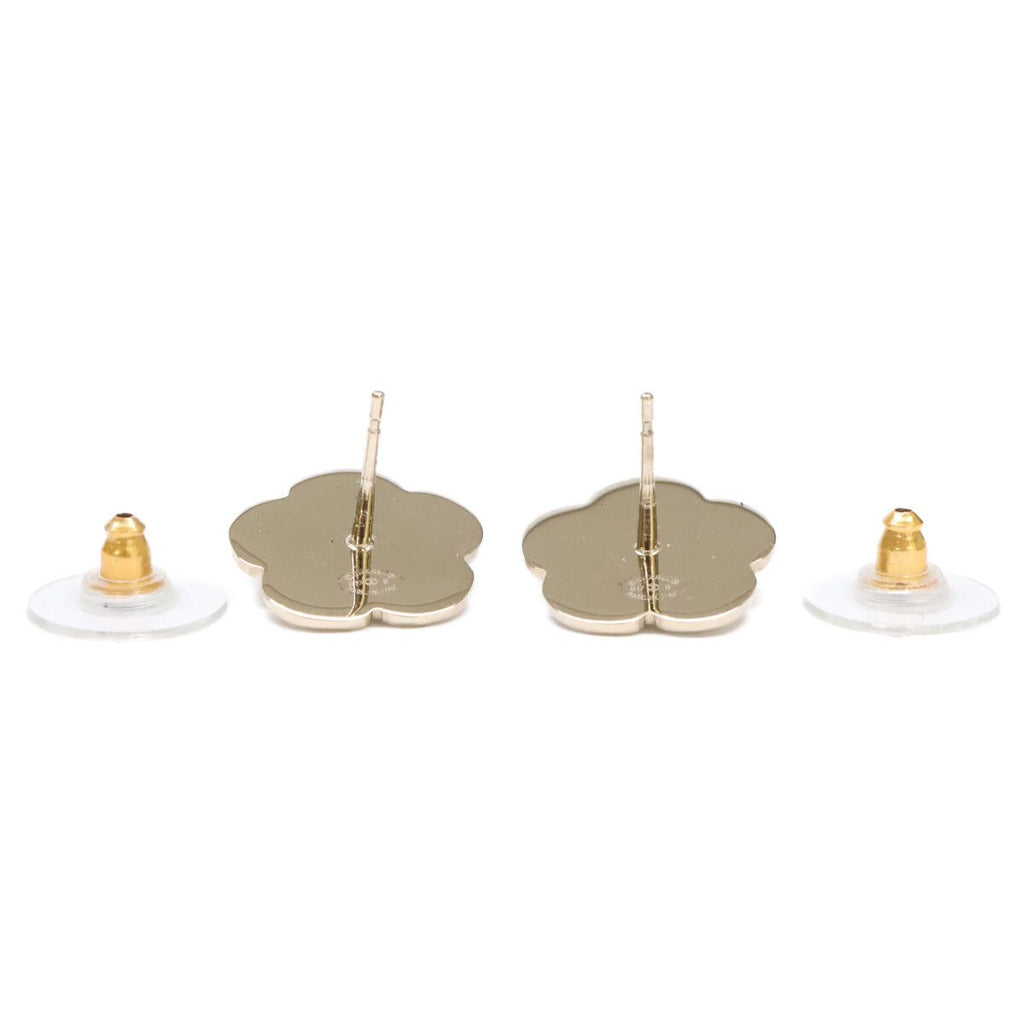 Chanel CC Logo Camellia Motif Imitation Pearl Earring — view 5