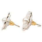 Chanel CC Logo Camellia Motif Imitation Pearl Earring — view 2