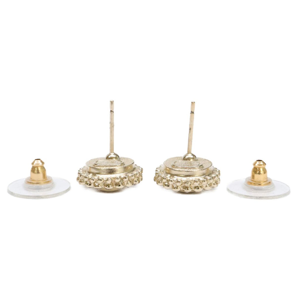 Chanel CC Logo Rhinestone Imitation Pearl Earring — view 5