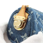 Louis Vuitton Monogram Denim Trousse Speedy GM Pouch Blue Gold — view 7
