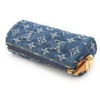 Louis Vuitton Monogram Denim Trousse Speedy GM Pouch Blue Gold — view 4