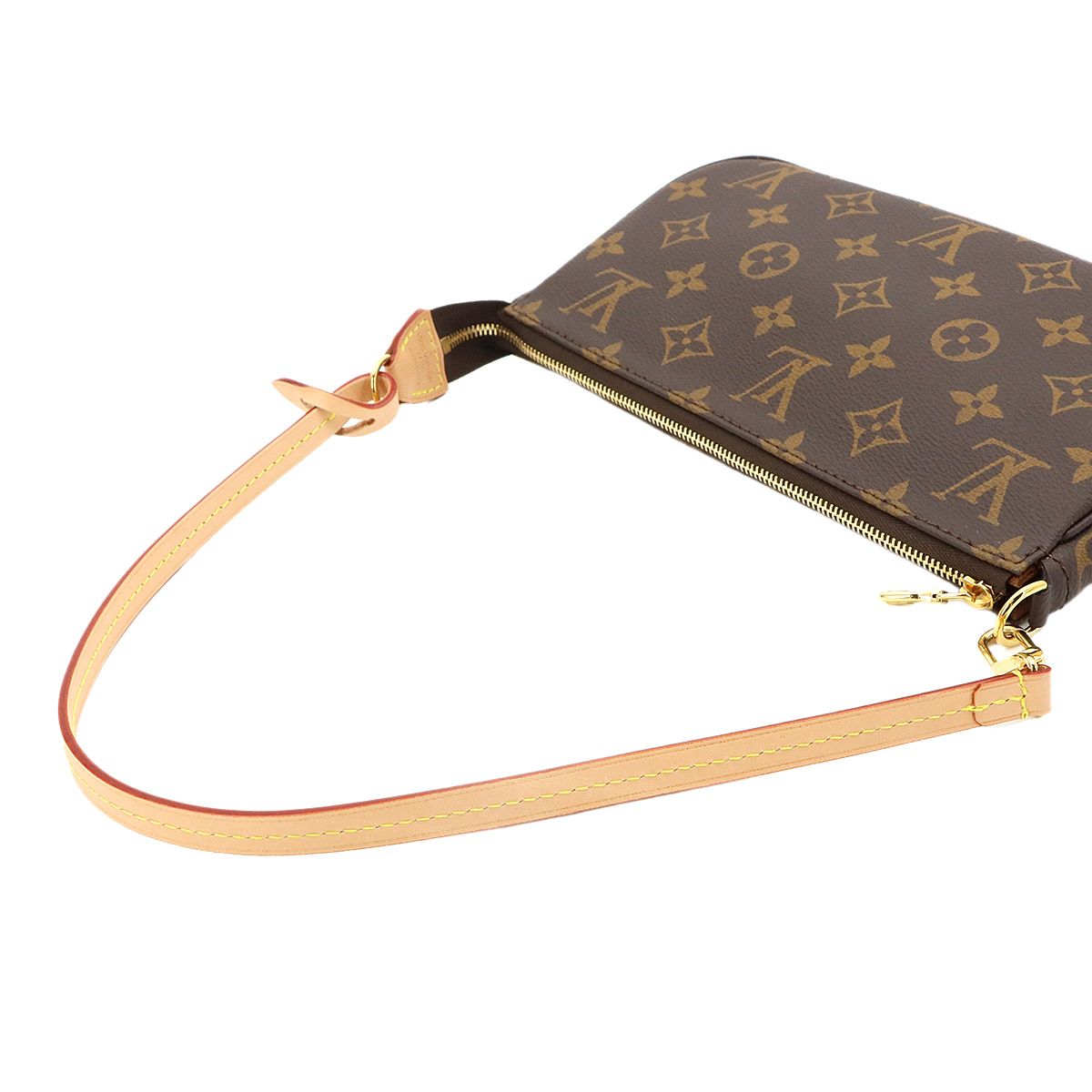 Louis Vuitton Monogram Pochette Hand Bag Brown — view 5