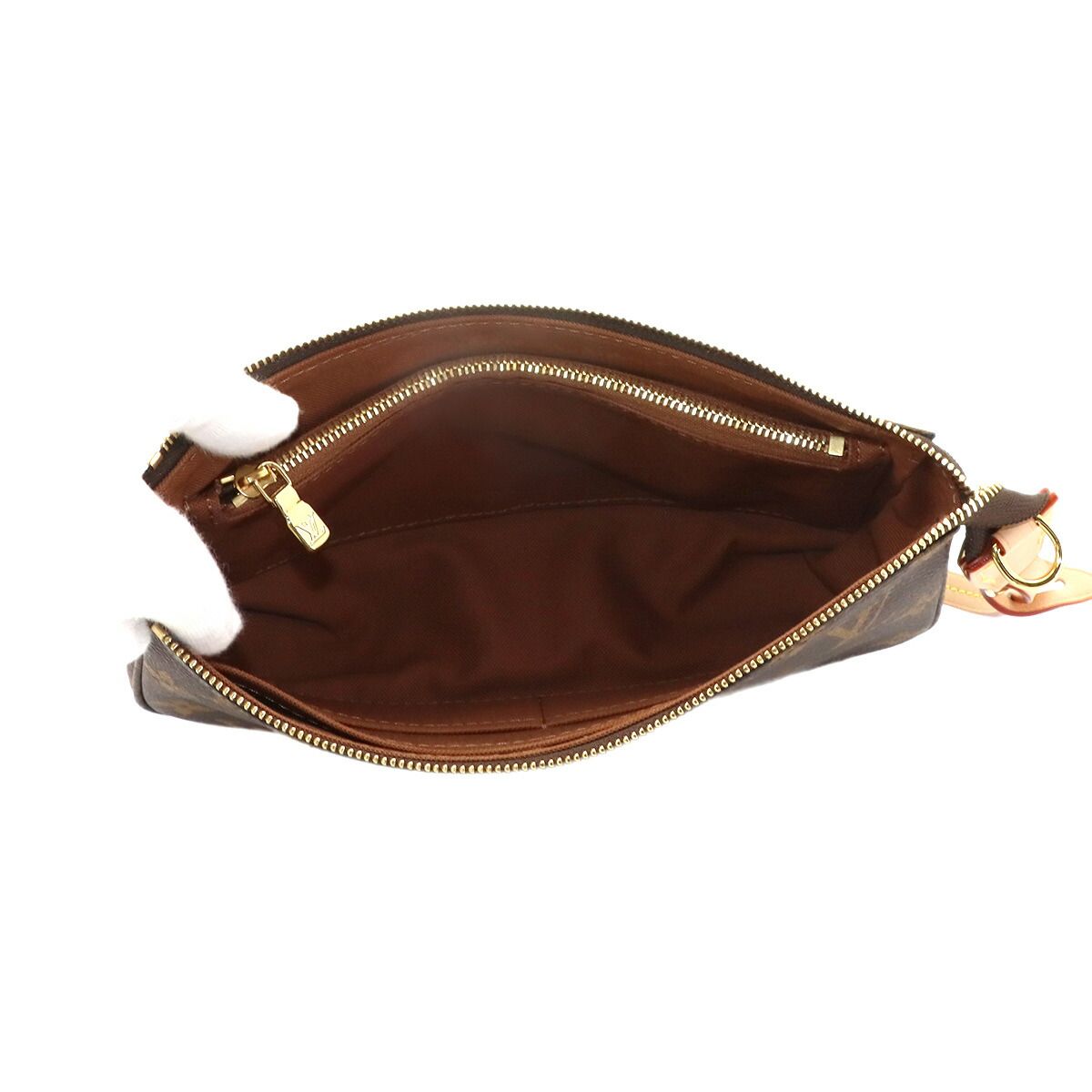 Louis Vuitton Monogram Pochette Hand Bag Brown — view 6