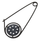 Loewe Mechano Pin Metal Leather Black Brooch — view 3