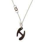 Hermes Chaine de Metal Buffalo Horn Silver Brown Pendant