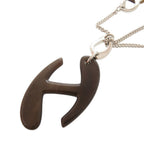 Hermes Chaine de Metal Buffalo Horn Silver Brown Pendant — view 8