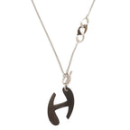 Hermes Chaine de Metal Buffalo Horn Silver Brown Pendant — view 3