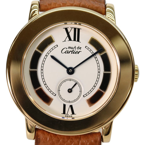 Cartier 925 Must Ducartier Ronde LM Vermeil Small Second Trinity