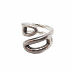 Hermes Chaine D'ancre Punk Twist Ring 925 Sterling Silver